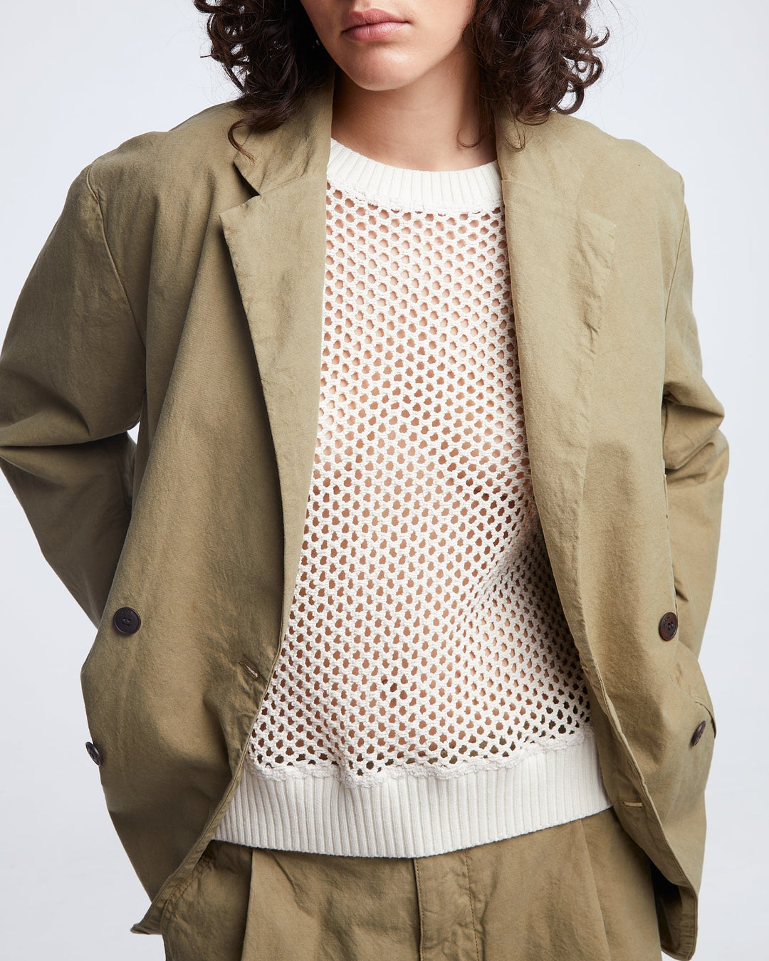 G.o.D Blazer Cotton Linen Elmwood