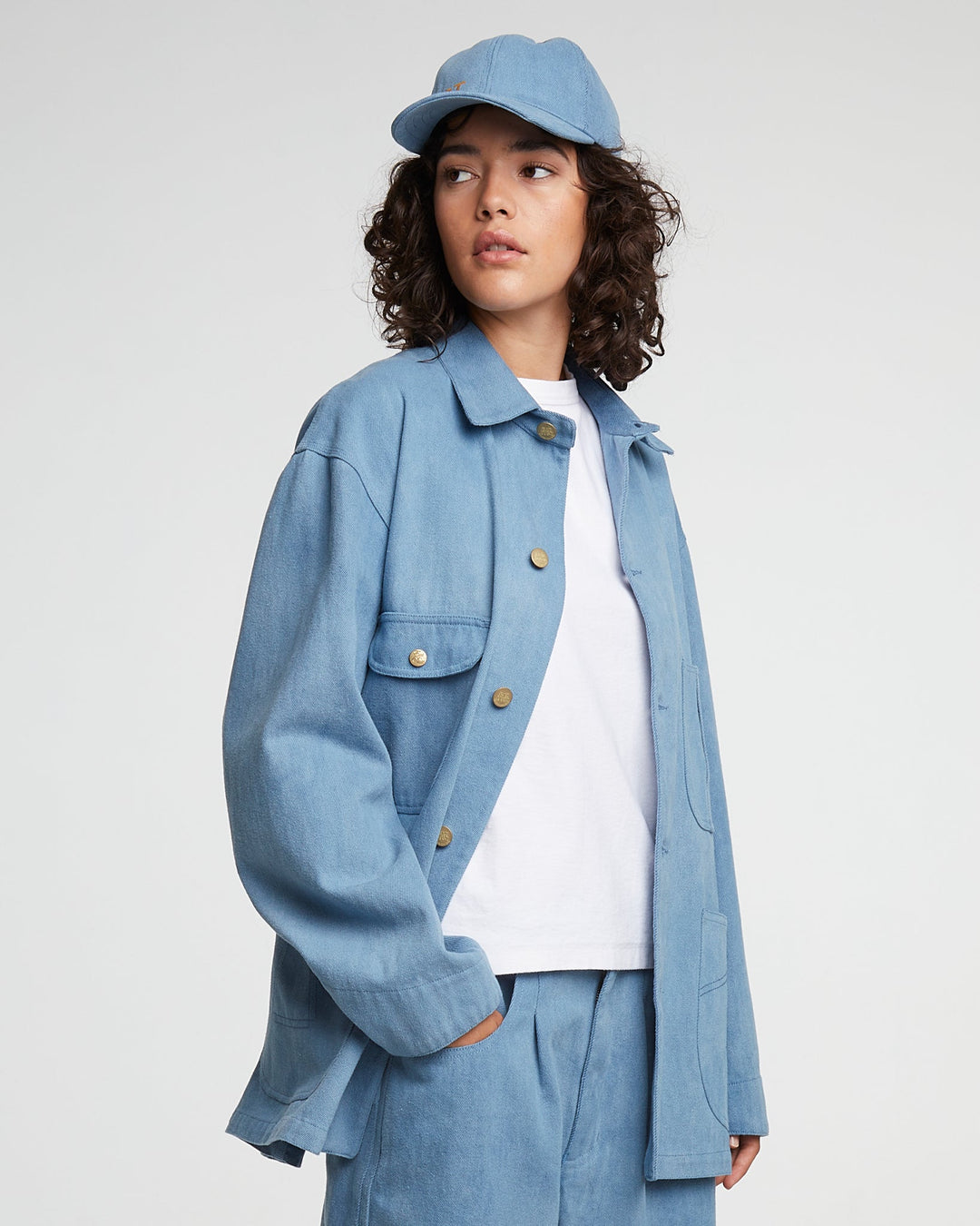 G.o.D Alcatraz Jacket Acid Denim Blue