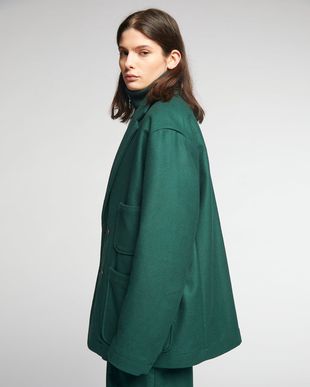 G.o.D Blazer Compact Wool Bottle Green