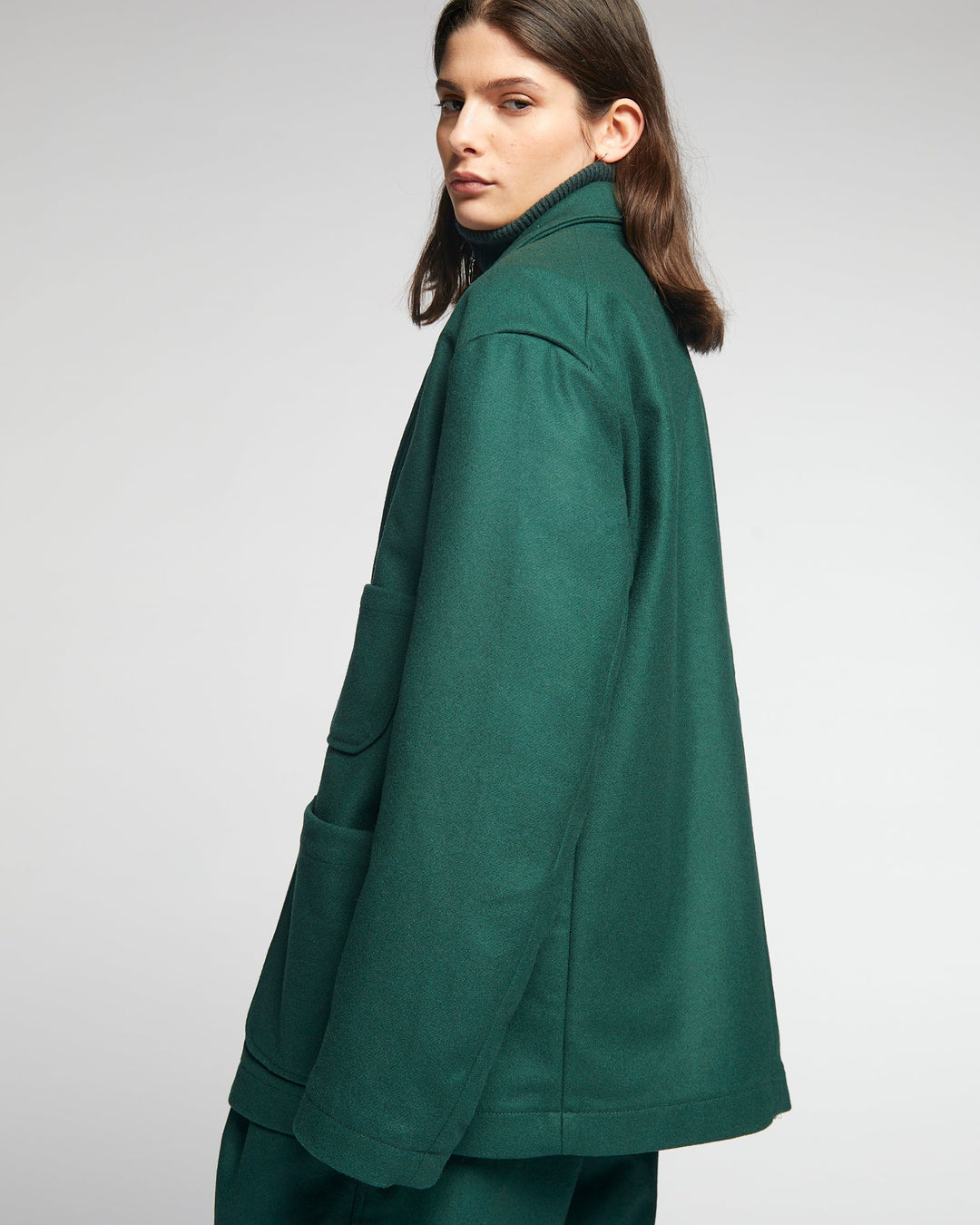 G.o.D Blazer Compact Wool Bottle Green