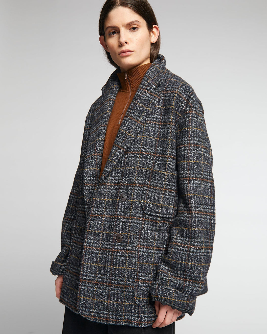 G.o.D Blazer Glasgow Check Navy