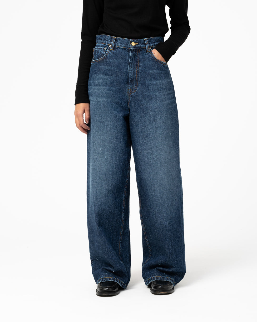 G.o.D Janet Denim Denim Erosion Blue