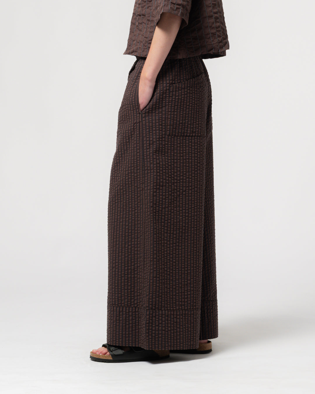 G.o.D Culotte Belfast Serrsucker Coffee/Navy