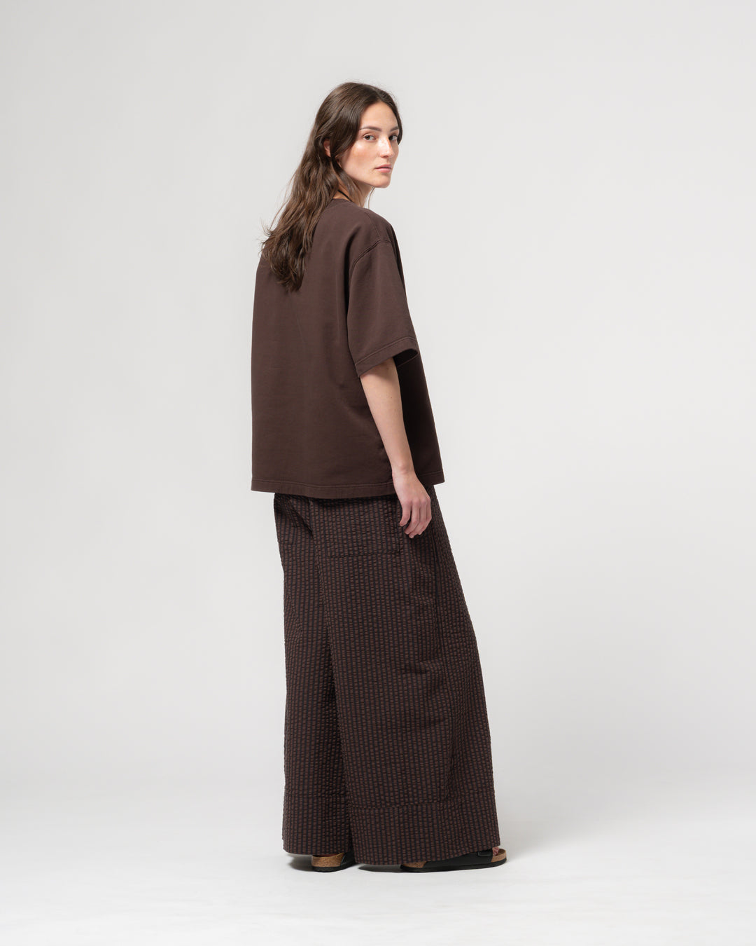 G.o.D Culotte Belfast Serrsucker Coffee/Navy