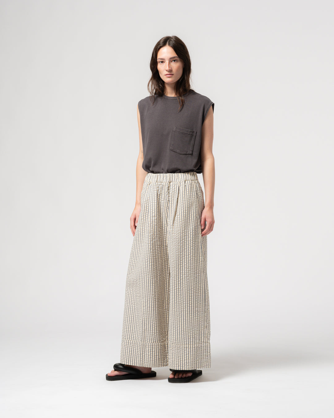 G.o.D Culotte Belfast Serrsucker Iron/Off-White