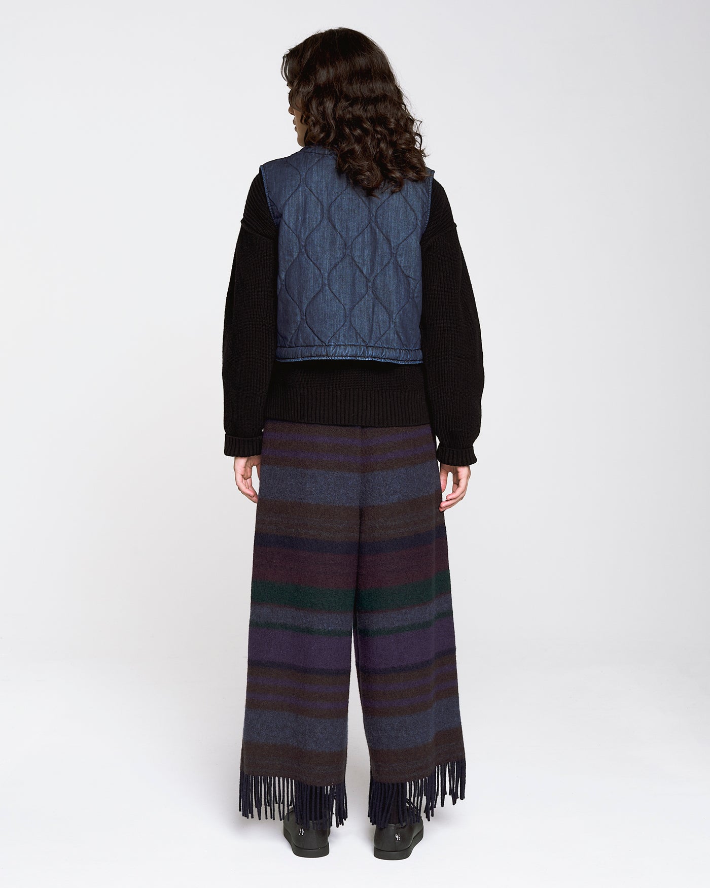 G.o.D Madonna Pants Blanket Wool Dark Brown/Multi