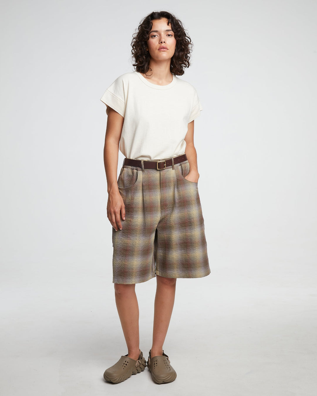 G.o.D Bermuda Merida Check Khaki