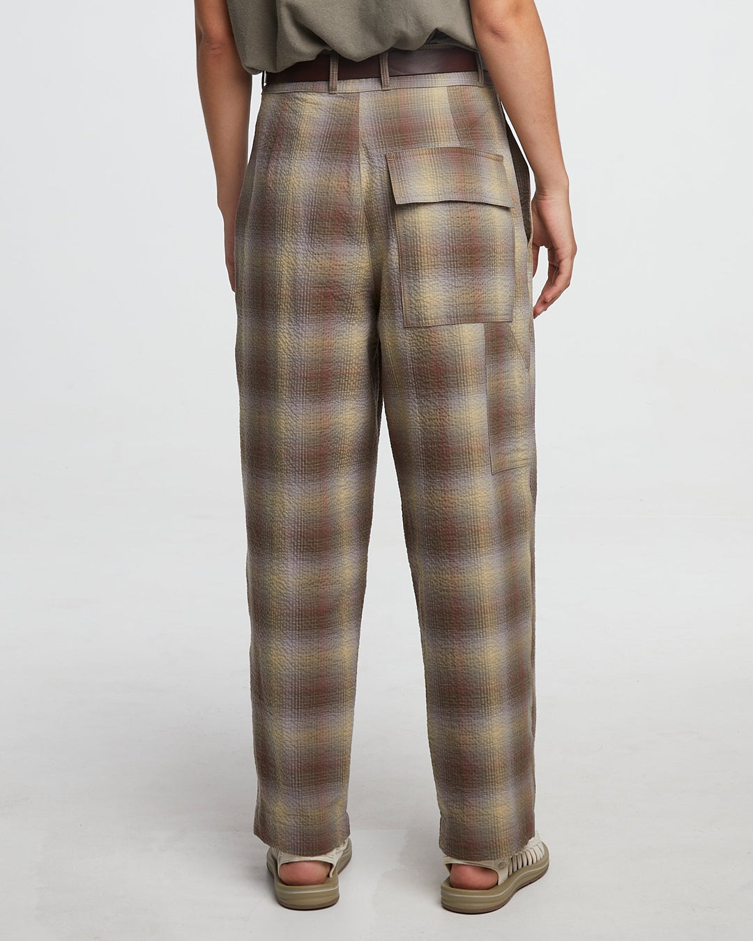 G.o.D British Worker Pants Merida Check Khaki