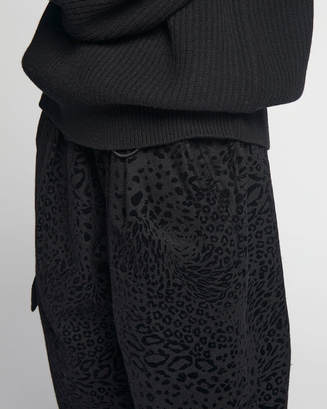 G.o.D Desert Pants Leopard Wool Black