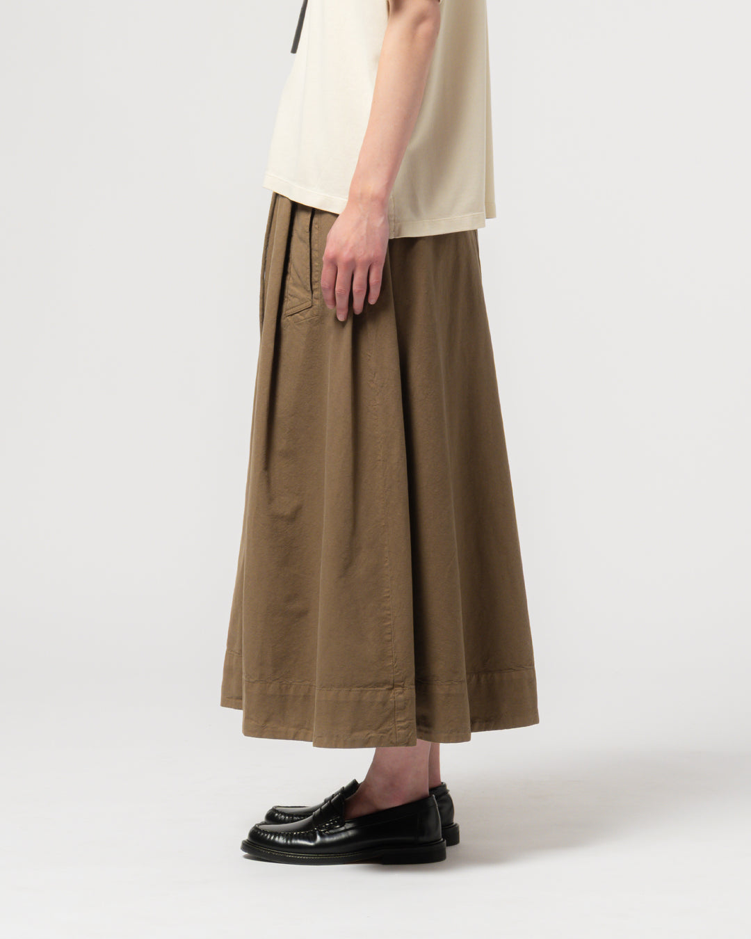 G.o.D Meadow Skirt Cotton Linen Canteen Green