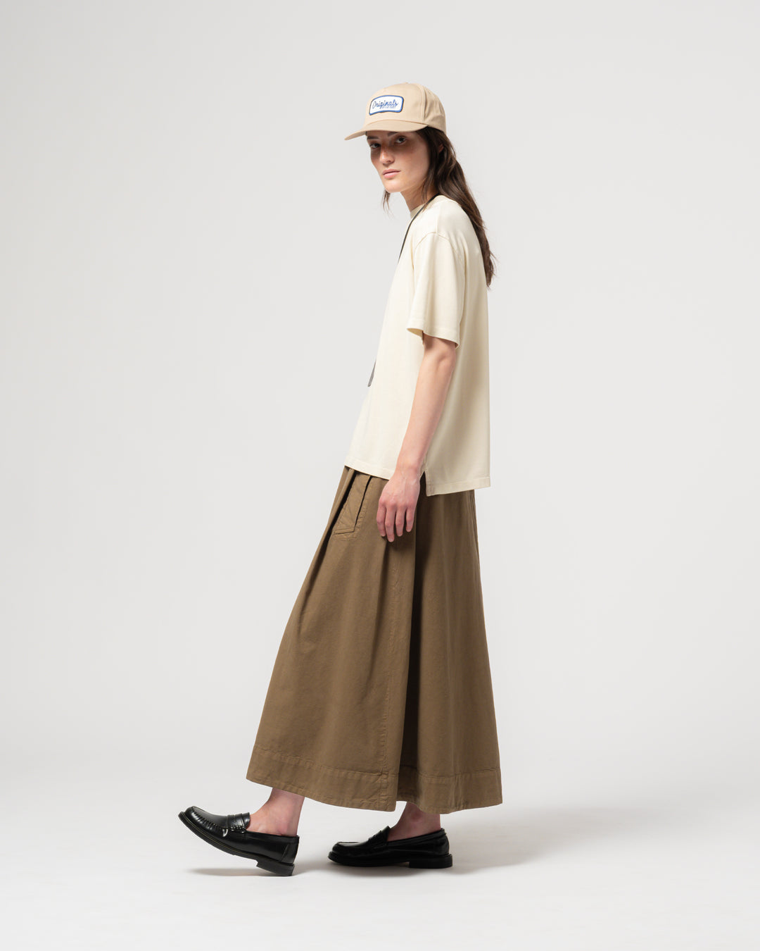 G.o.D Meadow Skirt Cotton Linen Canteen Green