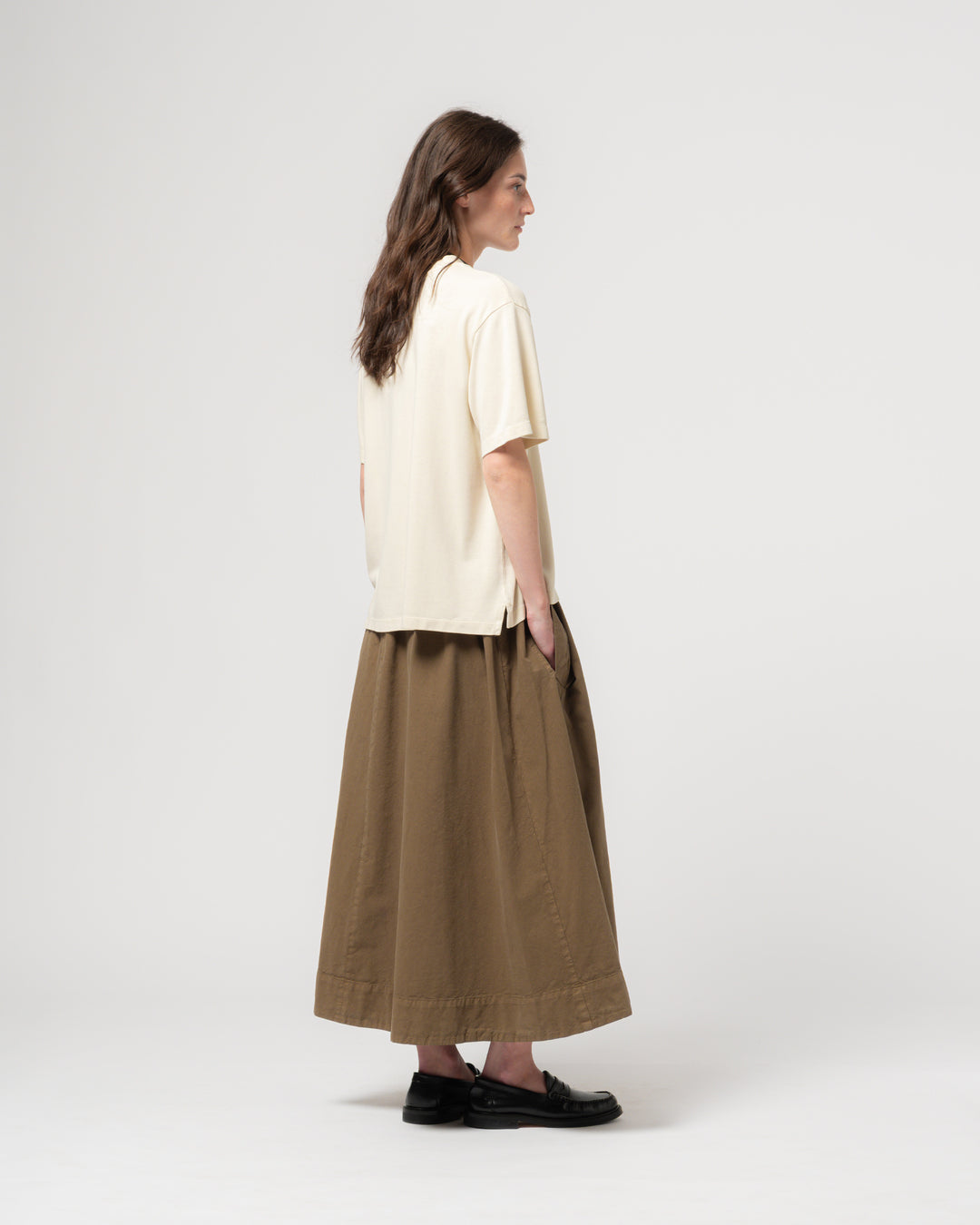 G.o.D Meadow Skirt Cotton Linen Canteen Green