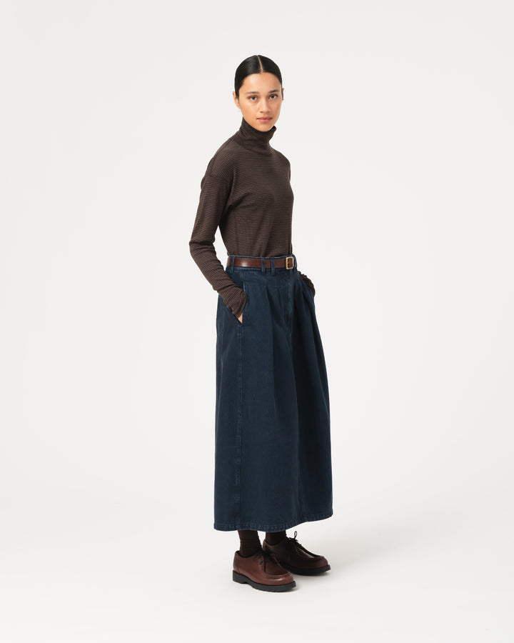 G.o.D Bulb Skirt Enigma Denim Inkt