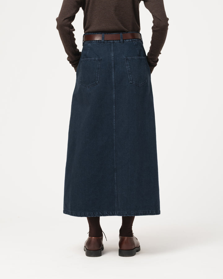 G.o.D Bulb Skirt Enigma Denim Inkt