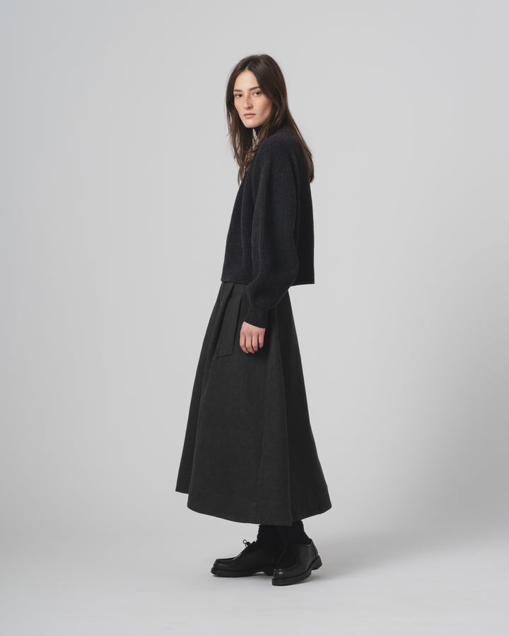G.o.D Meadow Skirt Terrestre Wool Anthracite