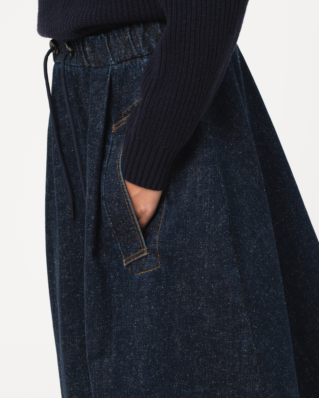 G.o.D Meadow Skirt Neppy Denim Indigo