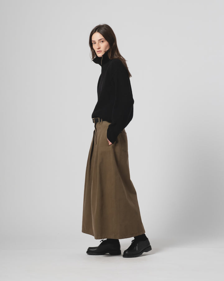 G.o.D Bulb Skirt Canvas Fossil Green