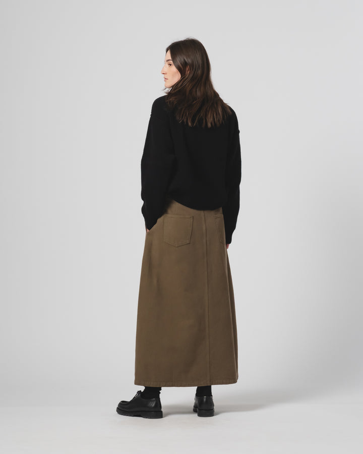 G.o.D Bulb Skirt Canvas Fossil Green