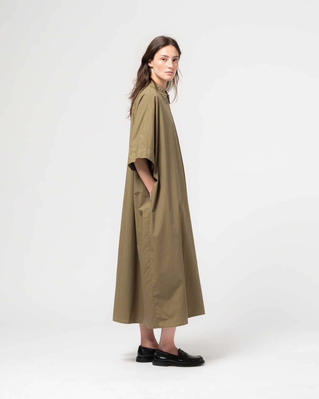 G.o.D Shirt Dress Light Popeline Canteen Green