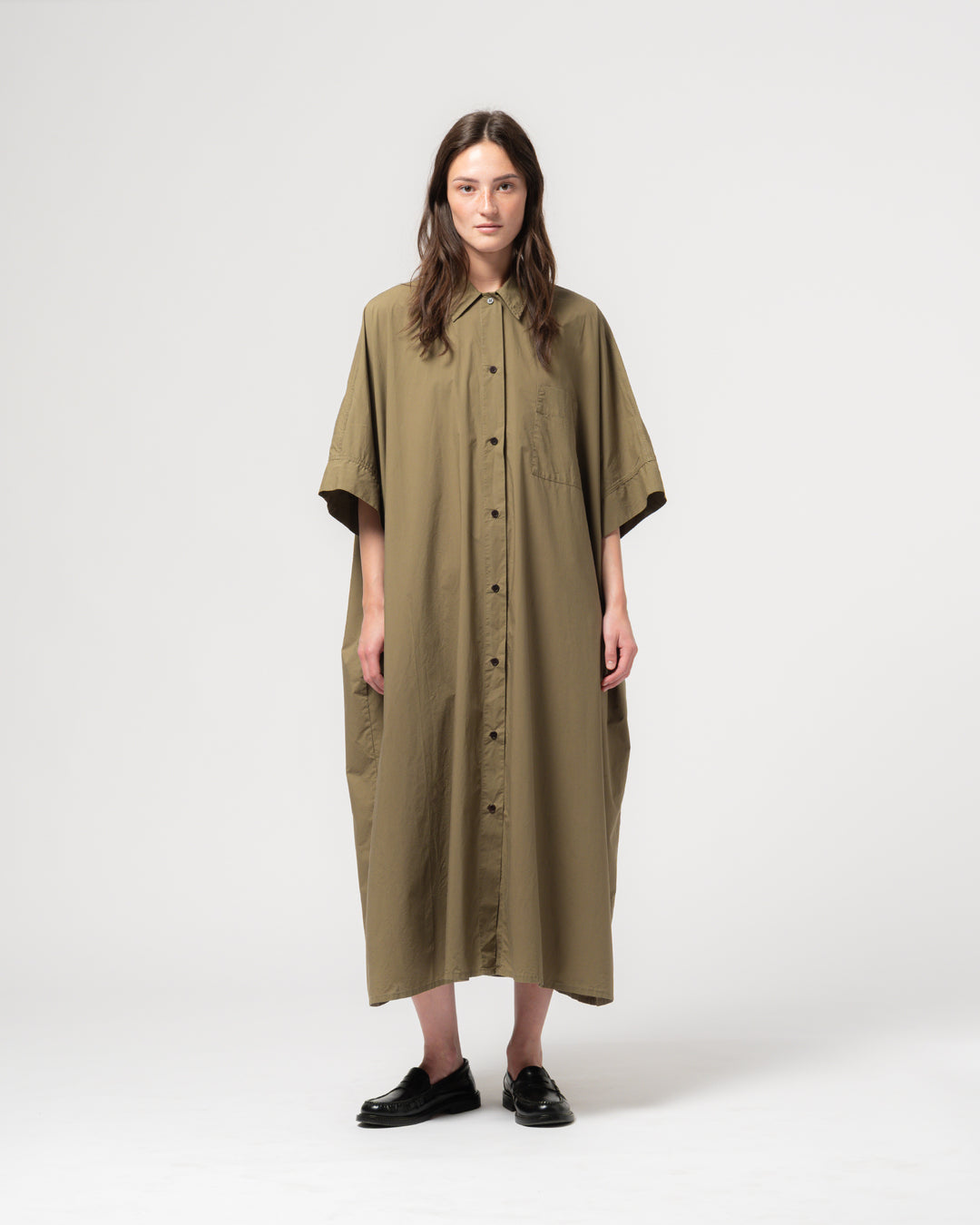 G.o.D Shirt Dress Light Popeline Canteen Green
