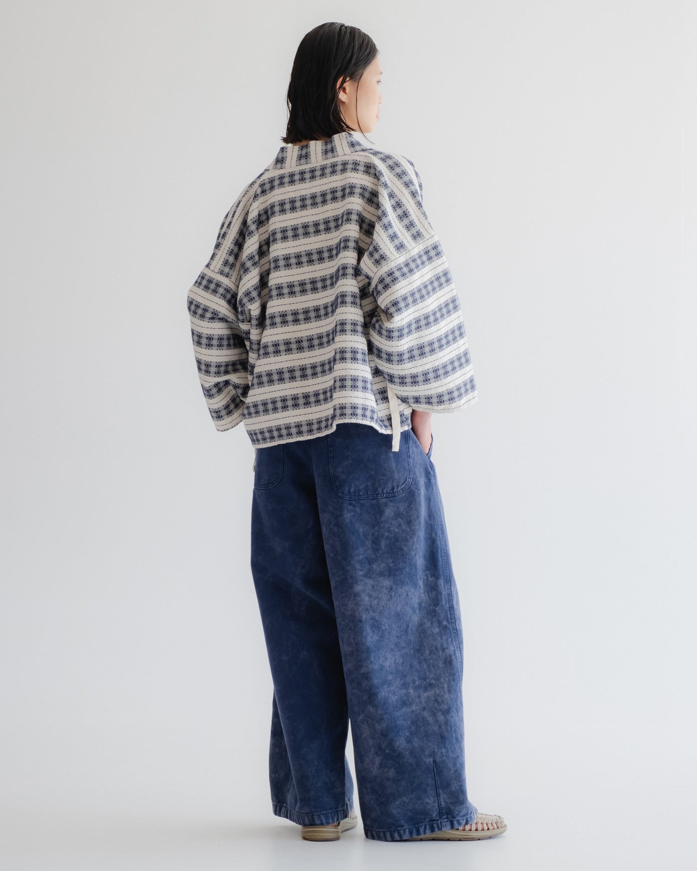 G.o.D Kimono Beldi Jacquard Off White / Blue