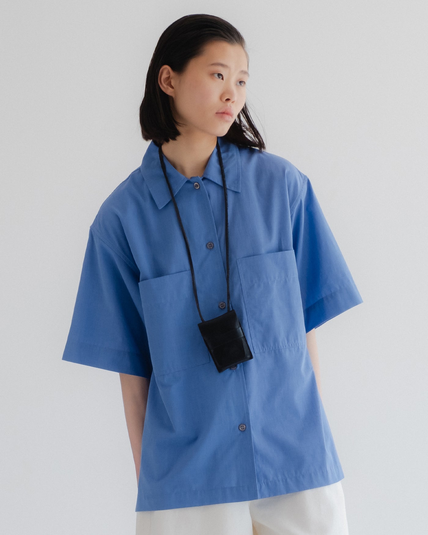 Okinawa Shirt Blue Sea Cotton Blue