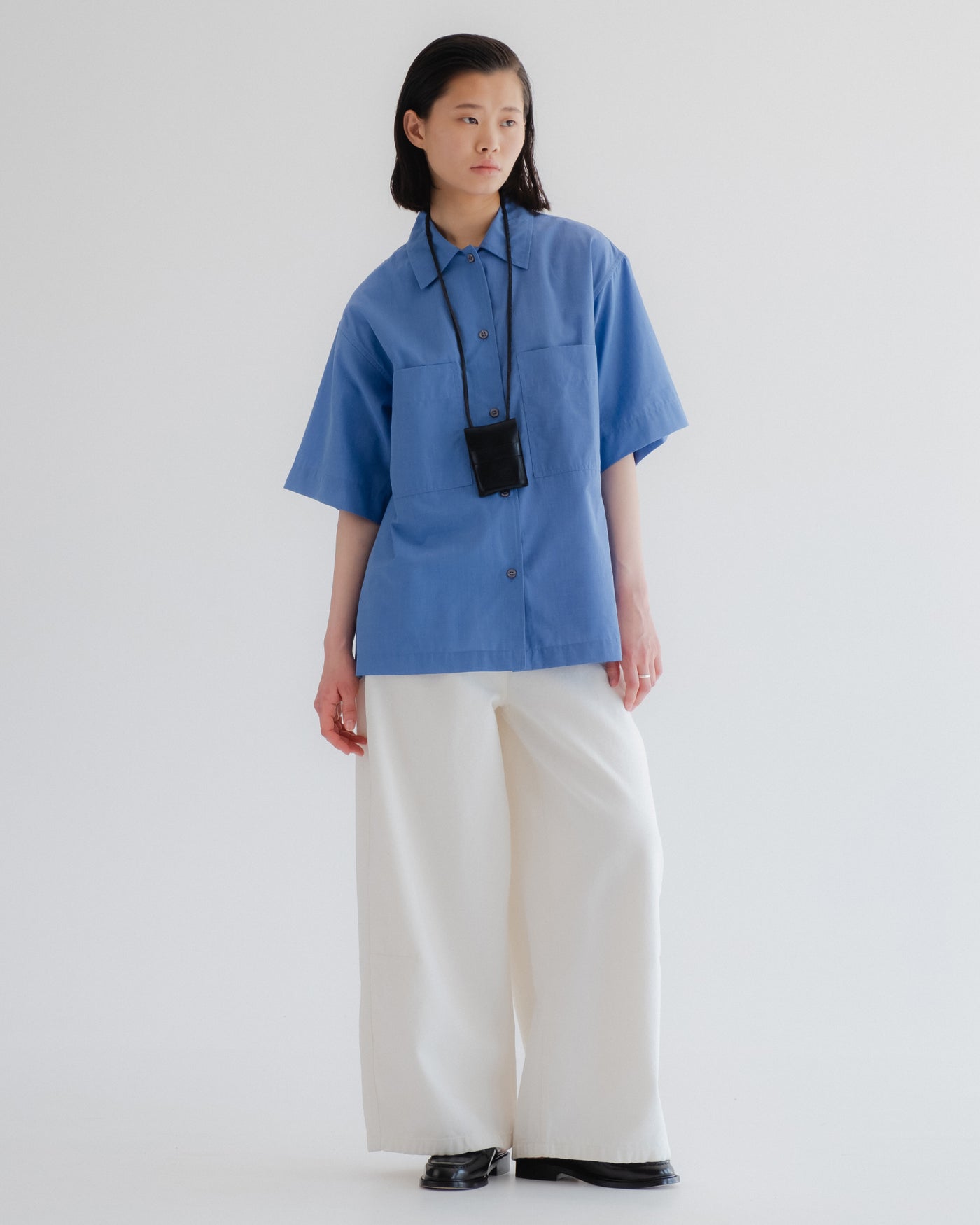 Okinawa Shirt Blue Sea Cotton Blue