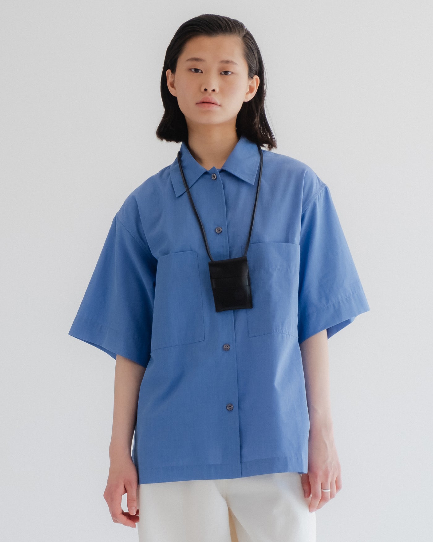 Okinawa Shirt Blue Sea Cotton Blue