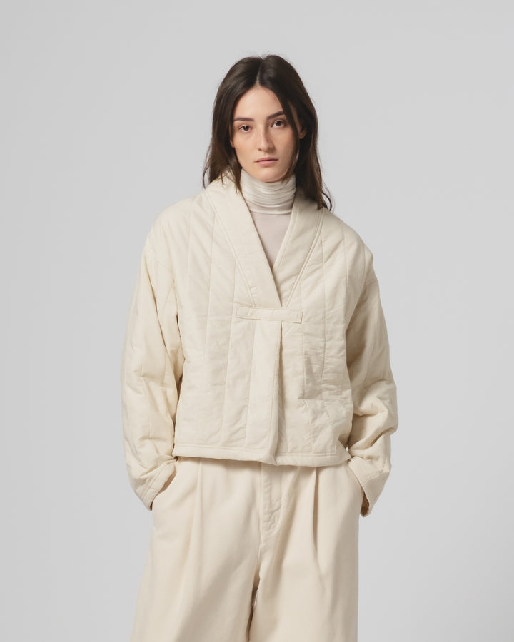 G.o.D Toku Sweater Quilted Cotton Ecru