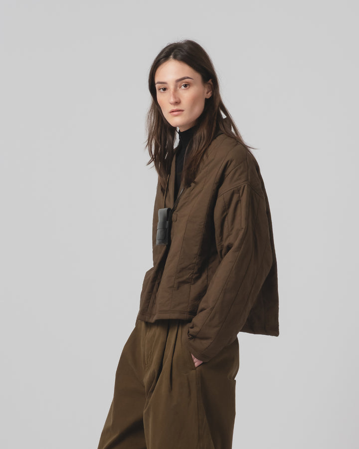 G.o.D Toku Sweater Quilted Cotton Java Brown