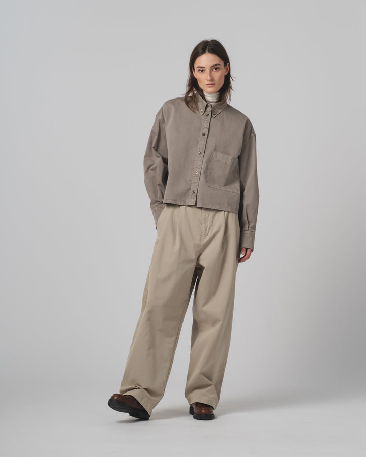 G.o.D Cubic Shirt Fine Broken Twill Aluminium