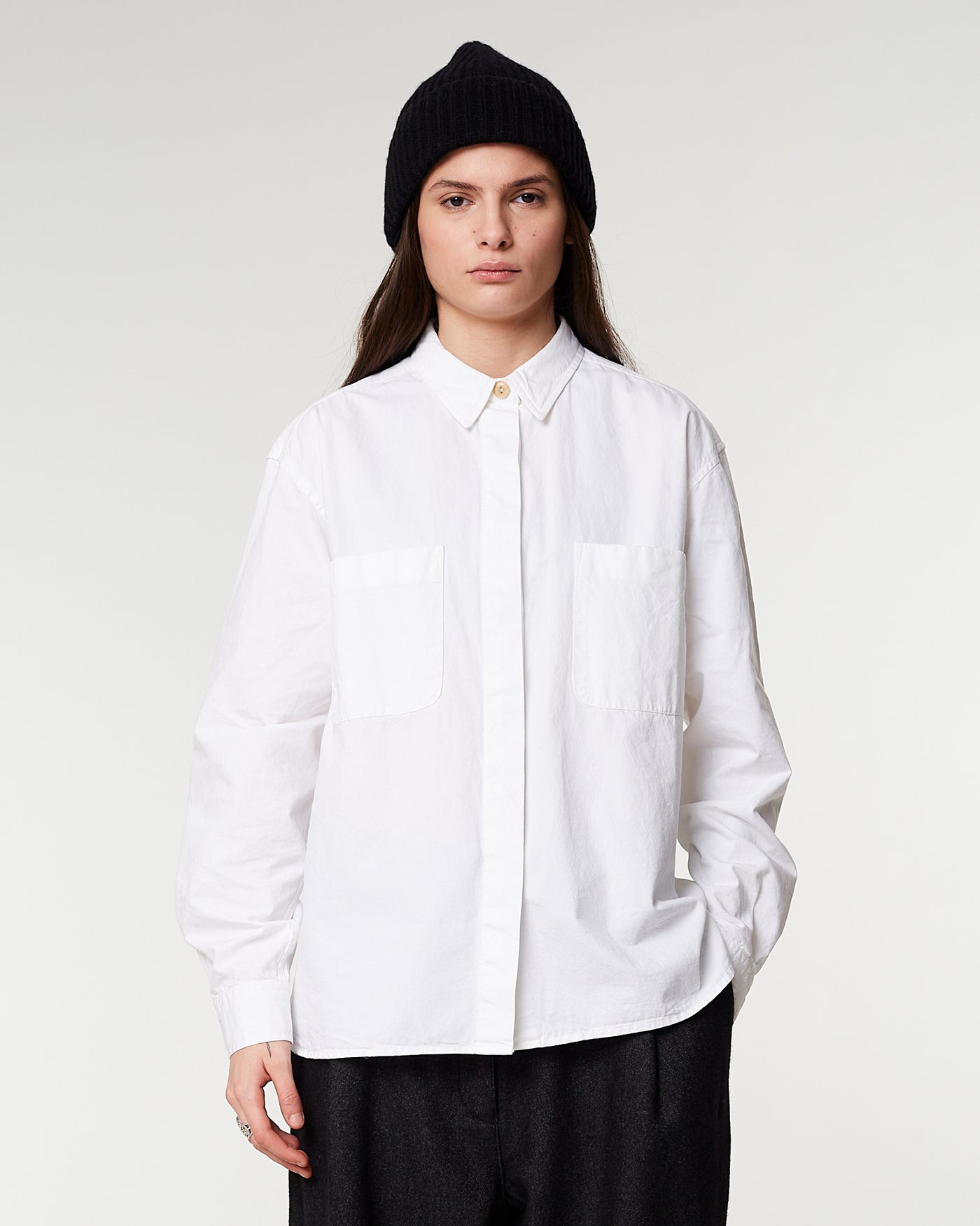 G.o.D Noguchi Shirt Light Cotton Drill White