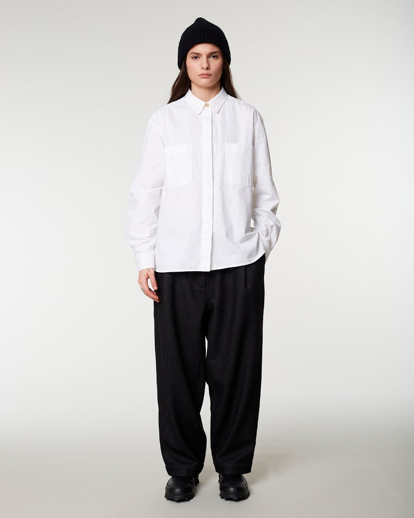 G.o.D Noguchi Shirt Light Cotton Drill White