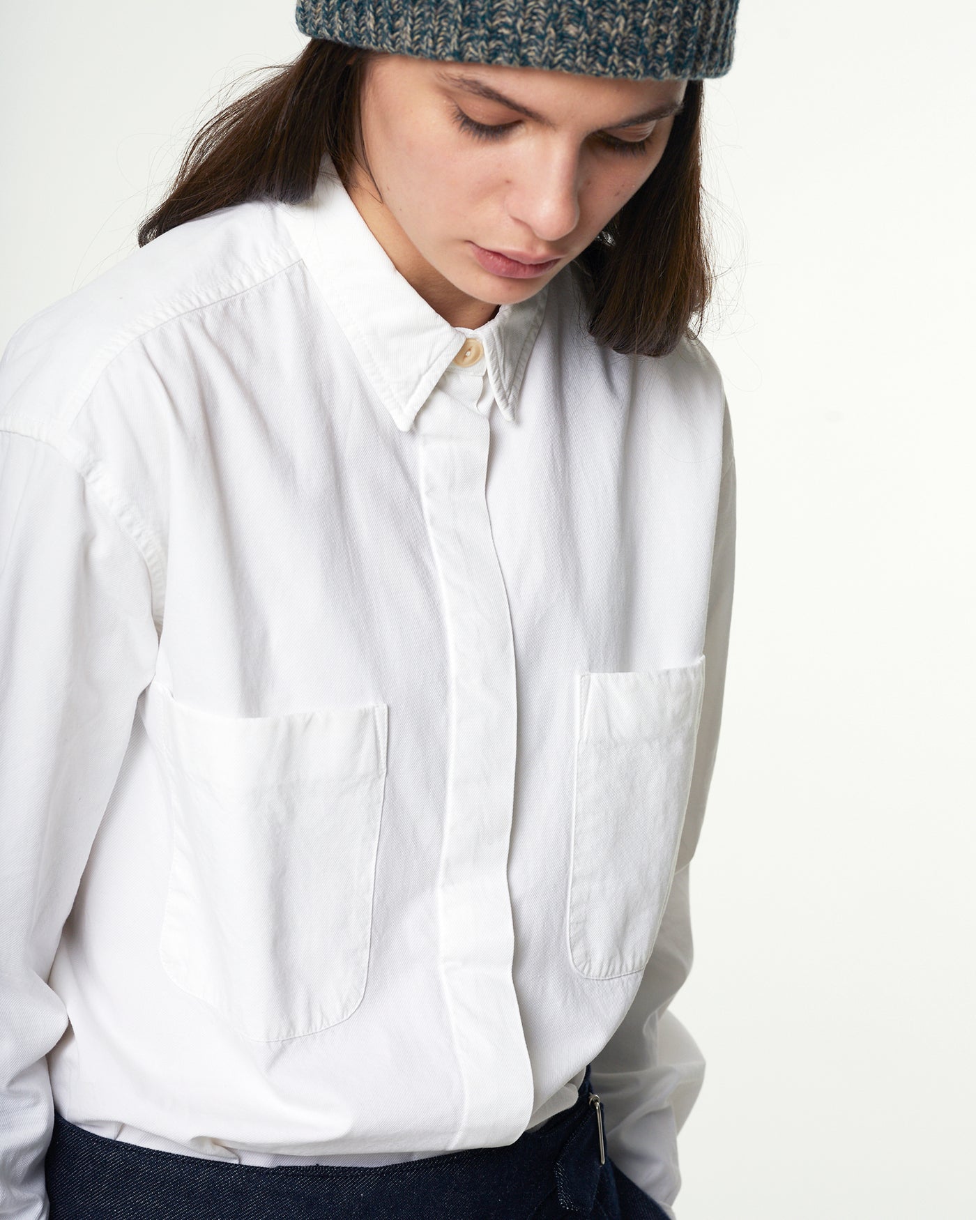 G.o.D Noguchi Shirt Light Cotton Drill White