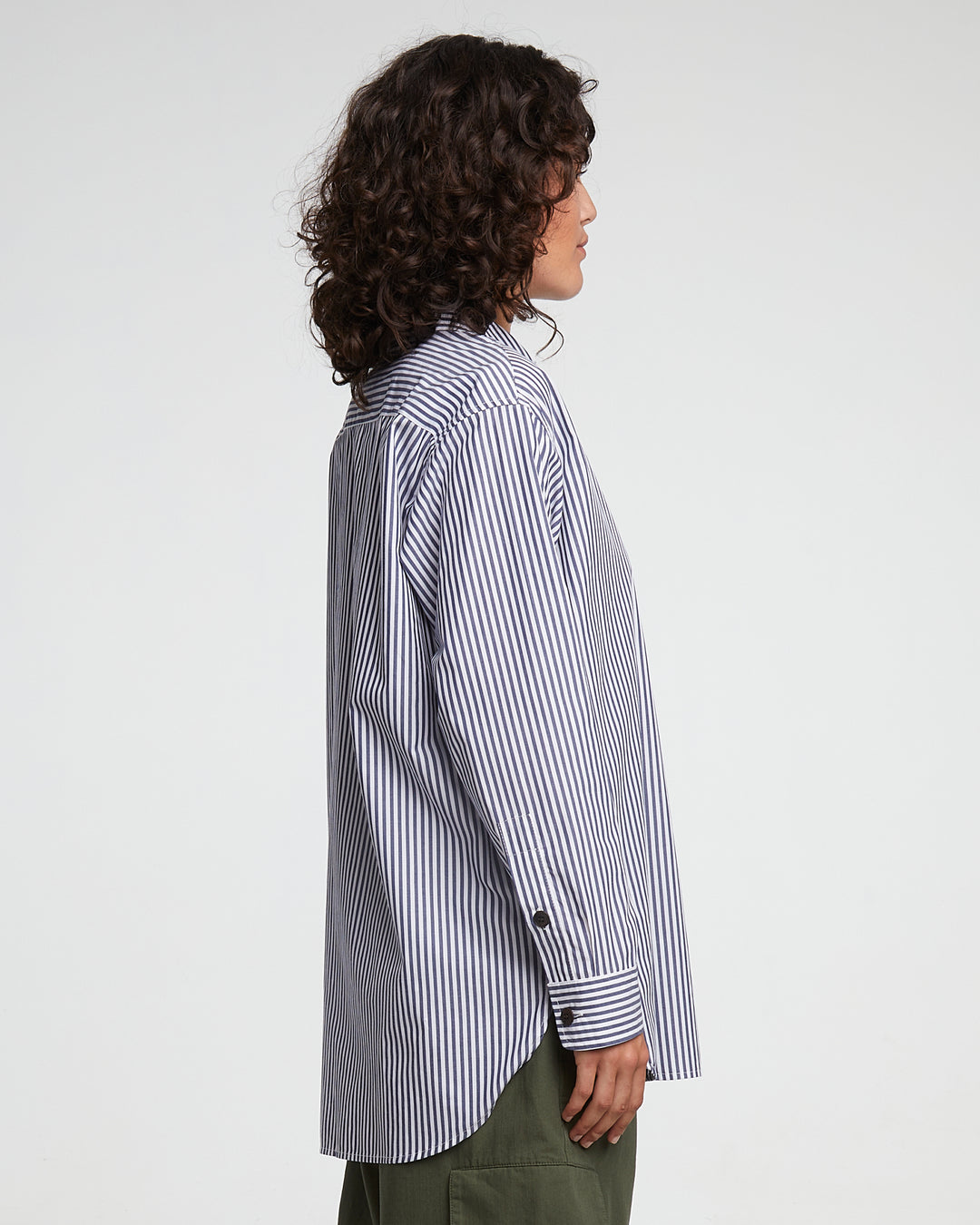 G.o.D Maxi Shirt Poplin Stripes Dark Blue/White