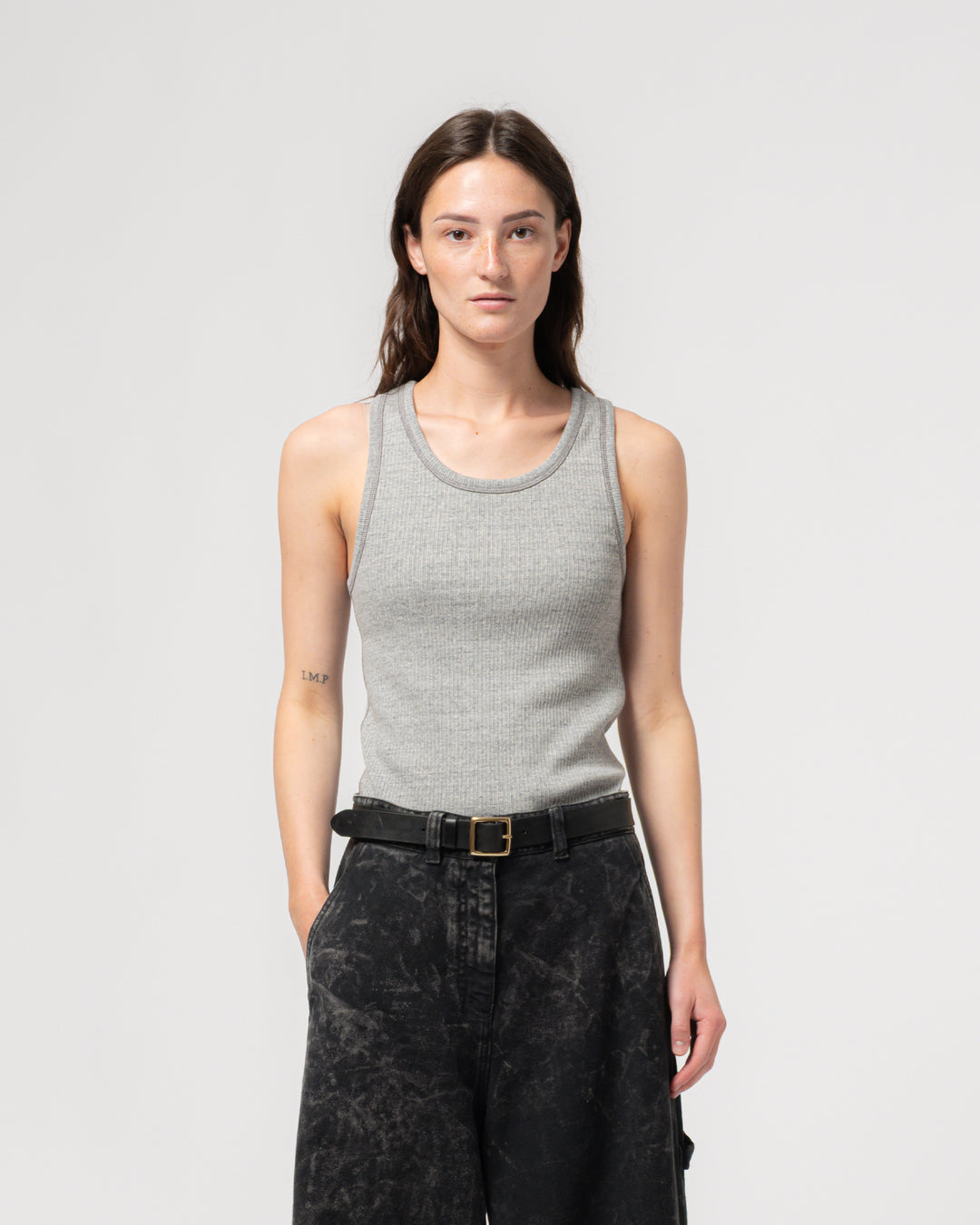 G.o.D Body Top Military Rib Grey Melange