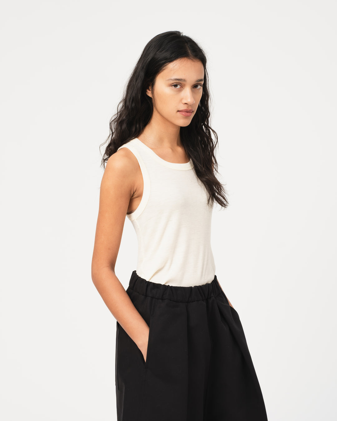 G.o.D Body Top Rib Wool Off White