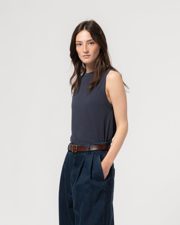 G.o.D Johnny Top Cotton Hemp India Blue