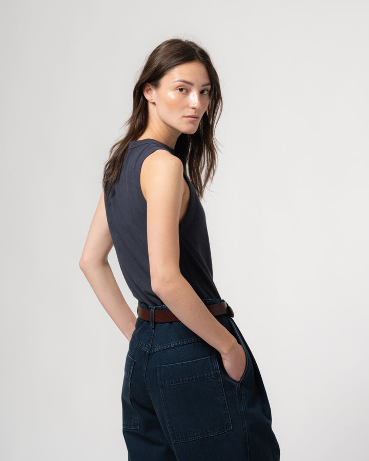 G.o.D Johnny Top Cotton Hemp India Blue