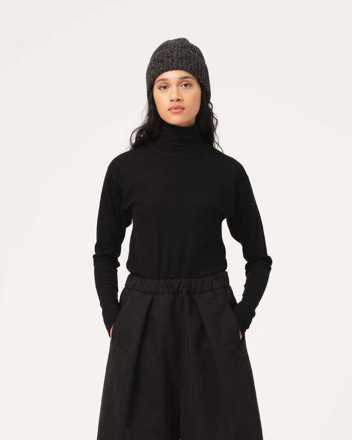 G.o.D Turtle Neck Rib Wool Black