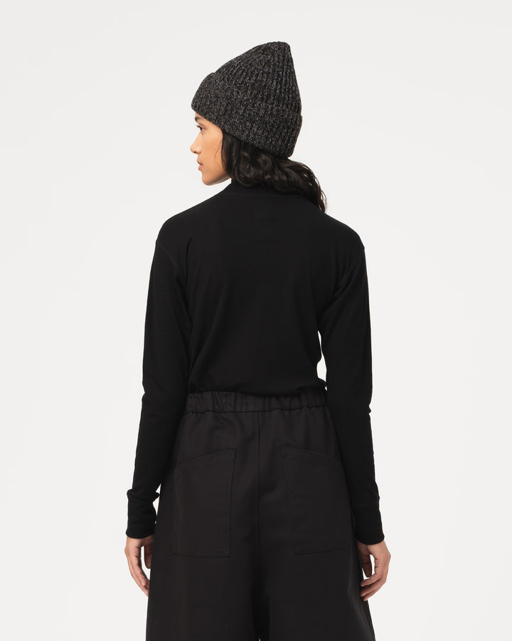 G.o.D Turtle Neck Rib Wool Black