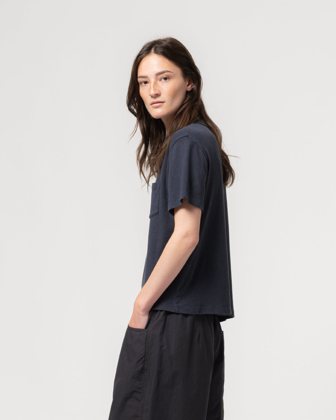 G.o.D Pocket T Cotton Hemp India Blue