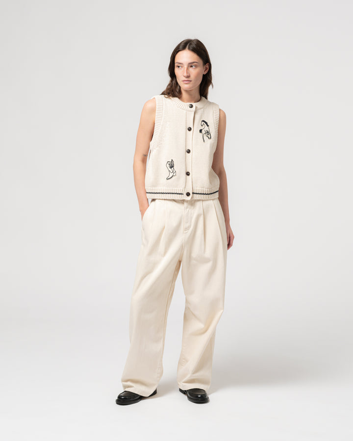 G.o.D Ivy Vest Cotton Knit Ecru