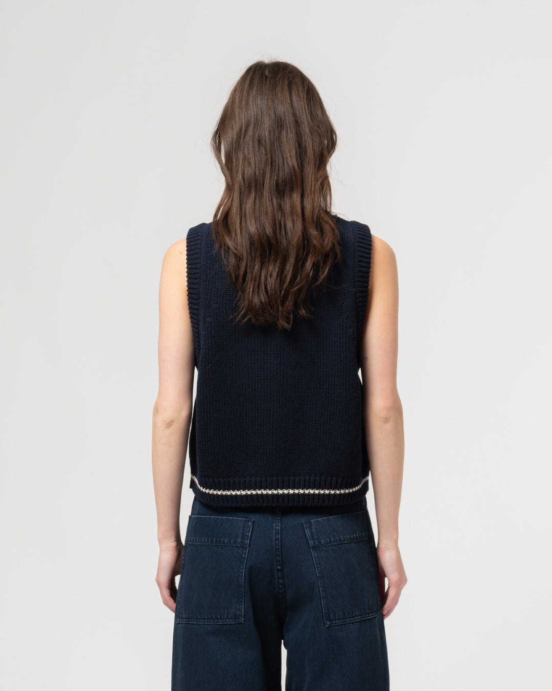 G.o.D Ivy Vest Cotton Knit India Blue