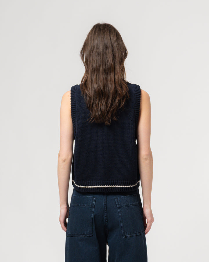 G.o.D Ivy Vest Cotton Knit India Blue
