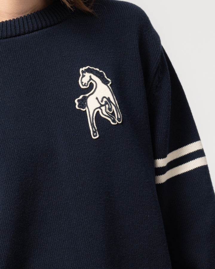 G.o.D League Sweater Cotton Knit India Blue