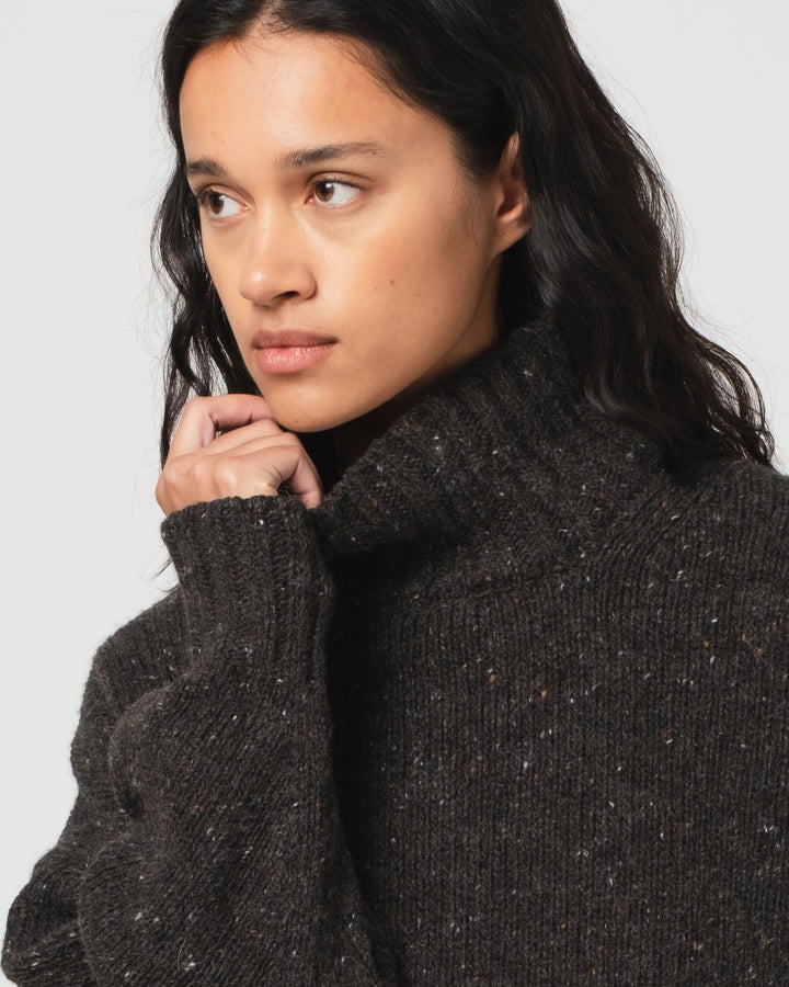 G.o.D Cornish Sweater Neppy Wool Asphalt