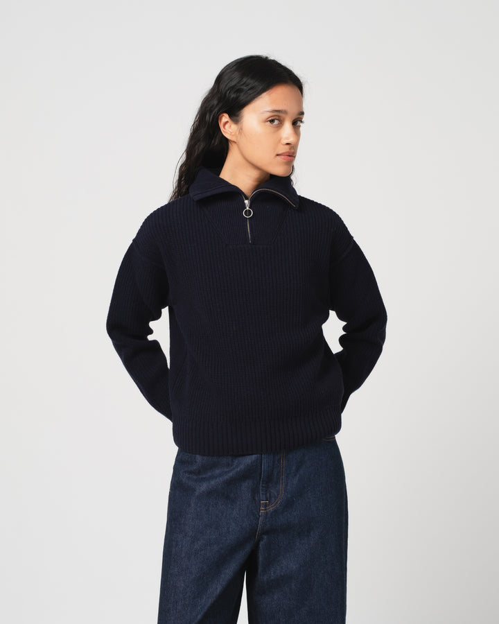G.o.D Fly Deck Sweater Yarn Delta Navy