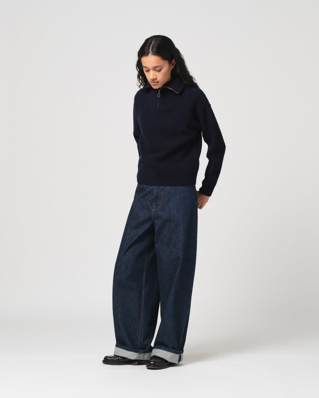 G.o.D Fly Deck Sweater Yarn Delta Navy