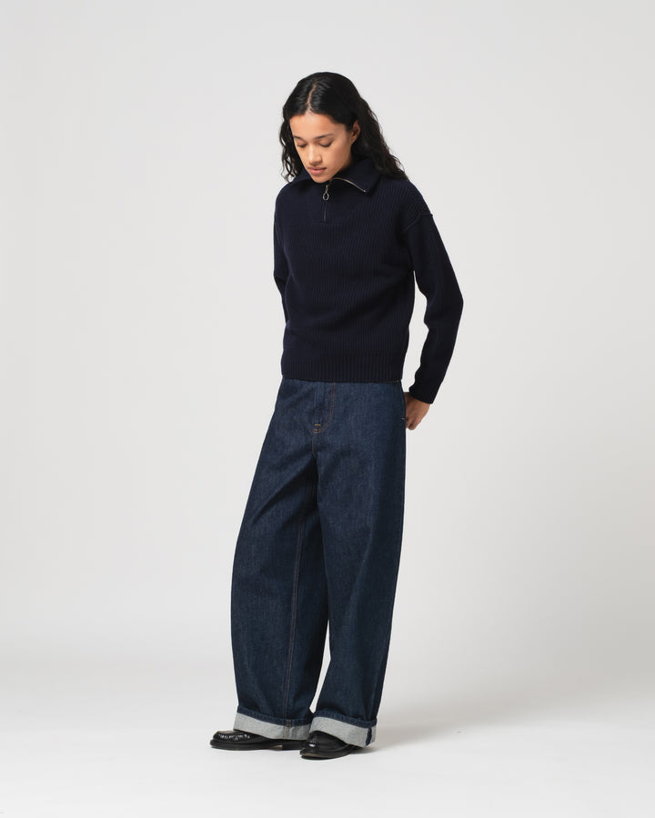 G.o.D Fly Deck Sweater Yarn Delta Navy